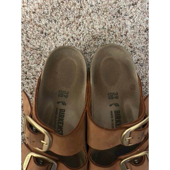 Womens Birkenstock Arizona Big Buckle Slide Sandal Cognac - Picture 4 of 5